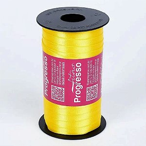 Fita de Cetim 7mm nº1 - 100m cor 763 Amarelo - 1 unidade - Rizzo