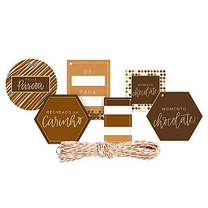 Kit Fechamento para Presente - Tons de Chocolate - 1 unidade - Rizzo