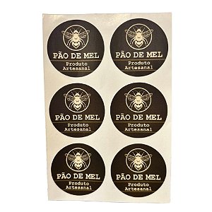 Etiquetas Artesanais - Pão de Mel Artesanal - 4x4cm - 12 unidades - Rizzo
