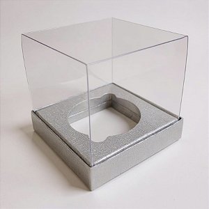 Caixa Mini Bolo G (8,5x8,5x8,5cm) Prata Texturizada - 10 unidades - Assk - Rizzo