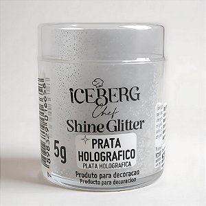 Shine Glitter Prata Holográfico - 5g - 1 unidades - Iceberg - Rizzo
