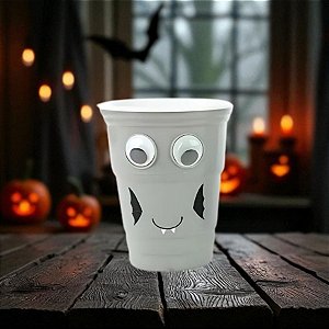 Copo de Plástico Rígido de Halloween - Assustador - Cinza - 350ml - 1 unidade - Cromus - Rizzo