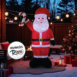 Papai Noel Inflavel - Bivolt - Pelucia Vermelho - 2,60m - 1 unidade - Cromus - Rizzo