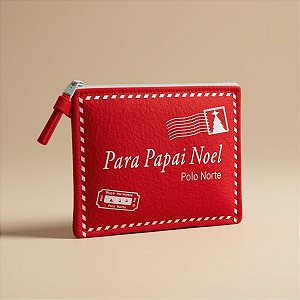 Bolsinha Em Feltro De Natal - Carta Para Papai Noel - Vermelho e Branco- 17x13cm - 1 unidade - Cromus - Rizzo