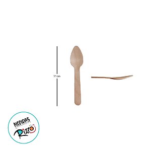 Colher de Madeira - 11cm - 50 unidades - Theoto - Rizzo