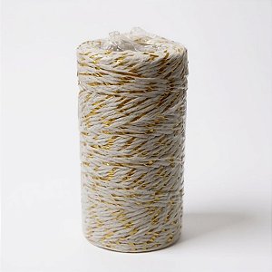 Fio Barbante Metalizado Ouro e Branco - 50m - 1 unidade - Artlille - Rizzo