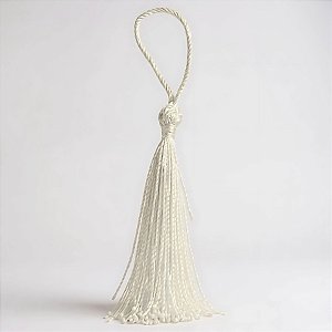 Tassel Decorativo Artesanal - Branco - 13cm - 12 unidades - Artlille - Rizzo
