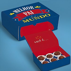 Caixa para Brigadeiros Mensagens Melhor Pai do Mundo - 10 unidades - Cromus - Rizzo Embalagens