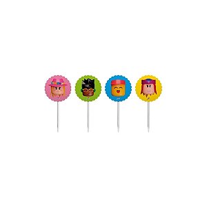 Toppers Para Doces e Salgados - Robô Bloco - 4cm - 8 unidades - Junco - Rizzo