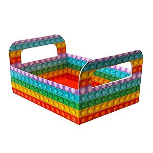Cesta de Papel Cartão com Alça - Pop It - 12,5x18x5cm - 6 unidades - Festcolor - Rizzo
