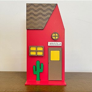 Escola em MDF Vermelho De Festa Junina - 12,5x25cm - 1 unidades - Rizzo