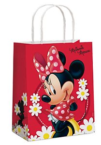 Sacola de Papel Minnie Spring M 26x19,5x9,5cm - 10 unidades - Cromus Páscoa - Rizzo Embalagens