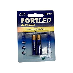 Pilha Alcalina Pequena (AAA) 1,5V  - 2 unidades - Fortled  - Rizzo