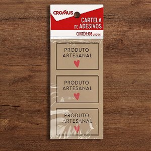 Adesivo Para Tubolata - "Produto Artesanal" - 8x5,5cm - 6 unidades - Cromus - Rizzo
