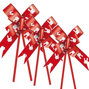 Laço Fácil Coelho Fantasia Vermelho - 10 unidades - Cromus Páscoa - Rizzo