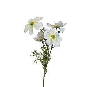 Haste Flor Permanente - Cosmo Real Flocked - Branco - 60cm - 1 unidade - FlorArte - Rizzo
