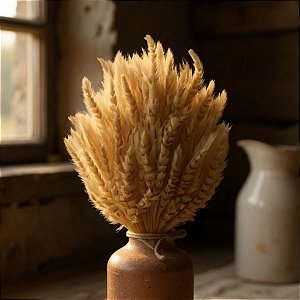 Trigo Desidratado - Ramalhete com Cordão - 40cm - 1 unidade - FlorArte - Rizzo