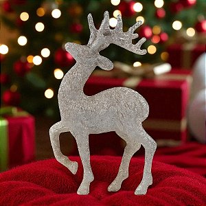 Enfeite Decorativo de Natal - Rena - Champagne - 22x12x8,5cm - 1 unidade - Cromus - Rizzo