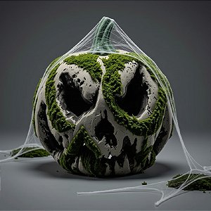 Enfeite Decorativo Halloween - Lanterna De Abóbora Com Musgo - 21x18,5cm - 1 unidade - Cromus - Rizzo