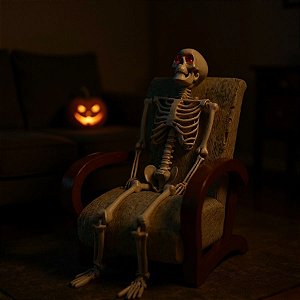 Enfeite Decorativo de Halloween Com Luz e Som - Esqueleto Thor - 160cm  - 1 unidade - Cromus - Rizzo