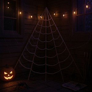 Enfeite Decorativo de Halloween - Kit Teia de Aranha de Canto + Aranha - 5m - 1 unidade - Cromus - Rizzo