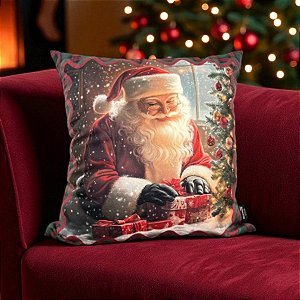 Almofada de Natal - Papai Noel com Presentes - 43x43cm - 1 unidades - Rizzo
