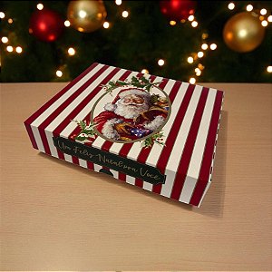 Caixa Retangular para Presente - Tampa/Fundo - Noel Carmin - P 17x13,5x4,5cm - 1 unidade - Cromus - Rizzo