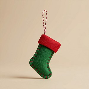 Enfeite Para Pendurar De Natal - Meia - Verde e Vermelho - 10cm - 1 unidade - Cromus - Rizzo