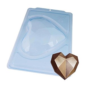 Forma Especial de Acetato - Coração Lapidado 1kg - Cód 3675 - 3 unidades - BWB - Rizzo