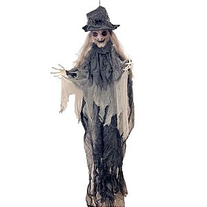 Enfeite Decorativo de Halloween Com Luz e Som - Bruxa Alba - 180cm - 1 unidade - Cromus - Rizzo