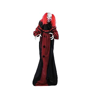 Enfeite Decorativo de Halloween Com Luz e Som - Palhaço Domenico - 150cm - 1 unidade - Cromus - Rizzo
