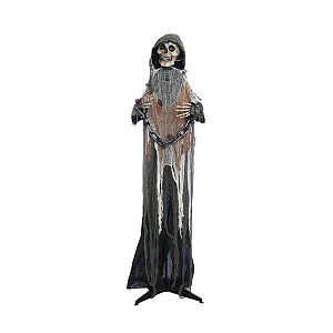 Enfeite Decorativo de Halloween Com Luz e Som - Caveira Bosco - 174cm - 1 unidade - Cromus - Rizzo