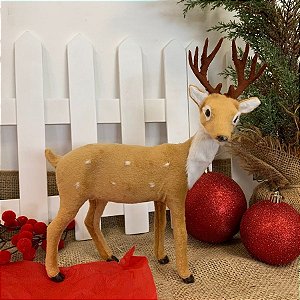 Enfeite Decorativo De Natal - Rena Em Pé - 27cm - 1 unidade - Rizzo