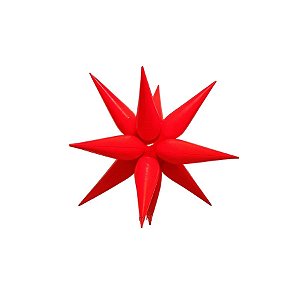 Balão de Festa Metalizado 27" 70cm - Sputnik Vermelho Neon  - 1 unidade - Partiufesta - Rizzo