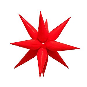 Balão de Festa Metalizado 41" 105cm - Sputnik Vermelho Neon  - 1 unidade - Partiufesta - Rizzo