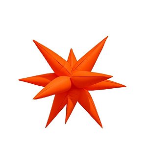 Balão de Festa Metalizado 41" 105cm - Sputnik Laranja Neon  - 1 unidade - Partiufesta - Rizzo