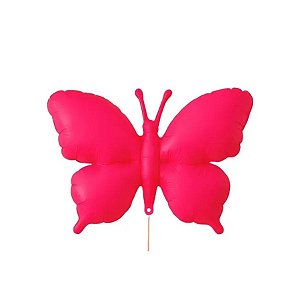 Balão de Festa Metalizado 40" 100cm - Borboleta Pink Neon  - 1 unidade - Partiufesta - Rizzo