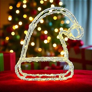 Gorro Papai Noel Decorativo com LED - 25x26x5cm - 1 unidades - Cromus - Rizzo