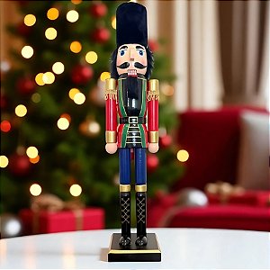 Soldado de Chumbo de Madeira Grande - 12x60x12cm - Vermelho e Azul - 1 unidade - Rizzo