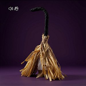 Enfeite Decorativo De Halloween Com Som e Movimento - Vassoura Bruxa - 70cm - 1 unidade - Rizzo