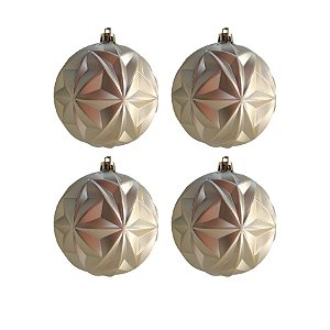 Bolas de Natal - Champagne Matte - 10cm - 4 unidades - Cromus - Rizzo