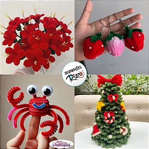 Haste de Chenille 30cm - Vermelho - 100 unidades - Art Montagem - Rizzo