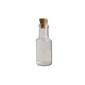 Pote de Vidro Formato Mini Garrafa com Tampa de Rolha - 2x6,5cm - 5ml - 1 unidade - Rizzo