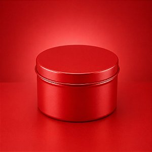 Lata de Metal Redonda - Vermelho - 7,5x7,5x4,5cm - 1 unidade - Rizzo