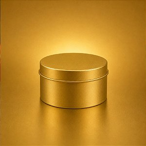 Lata de Metal Redonda - Dourado - 7,5x7,5x4,5cm - 1 unidade - Rizzo