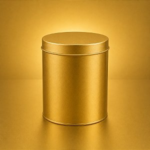Lata de Metal Redonda - Dourado - 10x10x10cm - 1 unidade - Rizzo