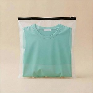 Saco Trilho Zip Transparente Fosco - Trilho Preto - 15x15cm - 50 unidades - Rizzo