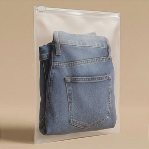 Saco Trilho Zip Transparente Fosco - Trilho Transparente - 40x55cm - 50 unidades - Rizzo