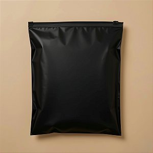Saco Trilho Zip Preto Fosco - Trilho Preto - 30x35cm - 50 unidades - Rizzo