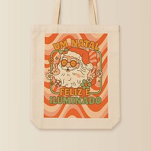 Sacola de Algodão Ecobag - Papai Noel Hippie - 30x40cm - 1 unidade - Rizzo